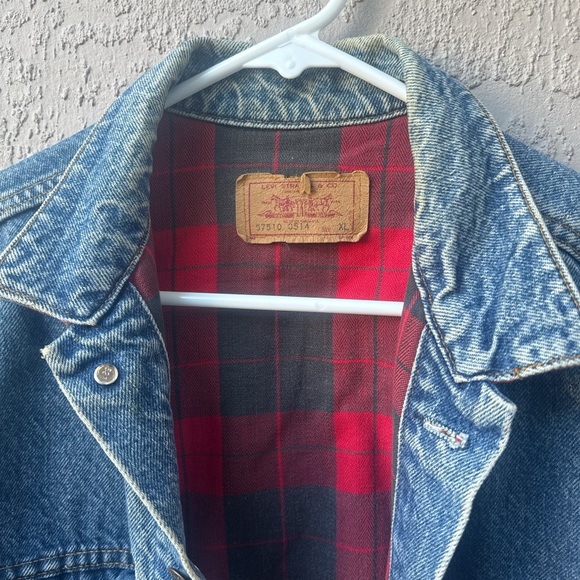 Vtg Levi’s Plaid Liner Denim Men’s trucker Jacket Made in the USA 🇺🇸 - Picture 2 of 7